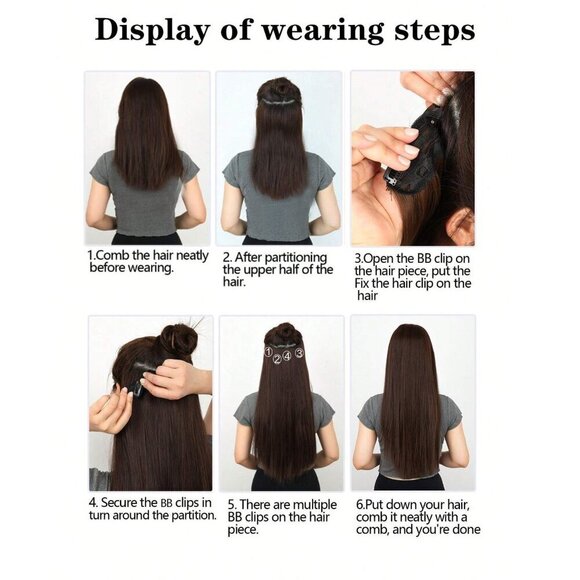 Copper Brown 22 In Clip in Hair Extensions - Picture 9 of 10